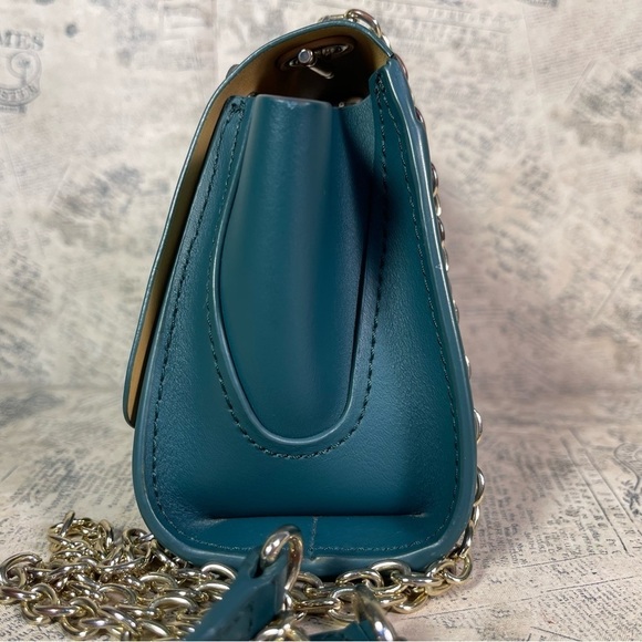 ZAC Zac Posen Eartha Iconic Mini Chain LEATHER floral purse - Picture 4 of 15